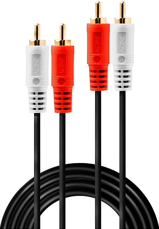 Kabl audio Lindy 2xRCA/Phono Stereo 2m, male-male, kuqe/bardhë