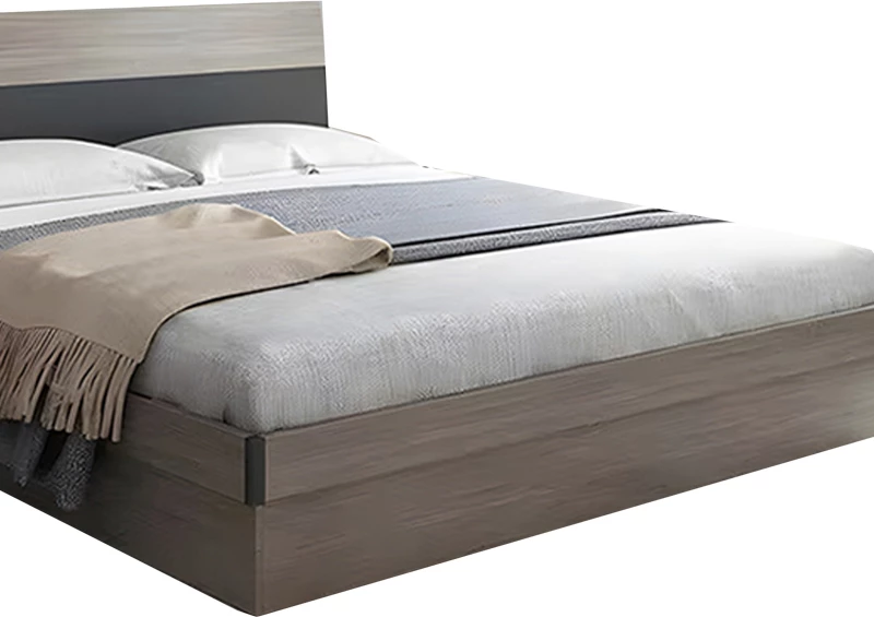 Krevat dopio me depo Daizy ngjyrë arre e lehtë-gri 150x200cm