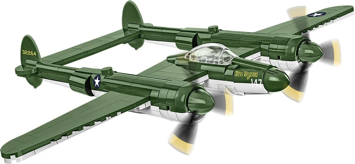 Set ndërtimi Cobi Klocki Lockheed P-38 Lightning, 332 pjesë, Jeshile