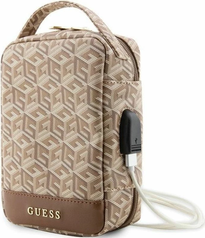 Çantë organizatore Guess GCube Stripe, kafe