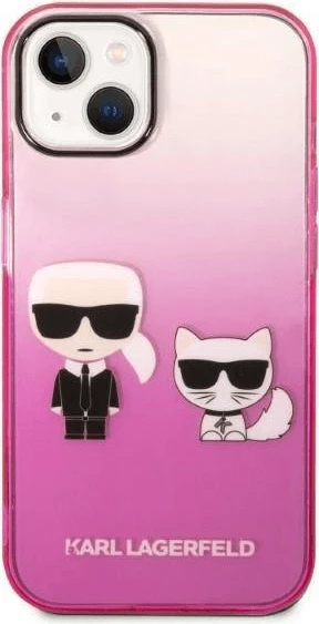 Mbështjellës KARL LAGERFELD KLHCP14MTGKCP për iPhone 14 Plus, Full Body Protection, rozë gradient