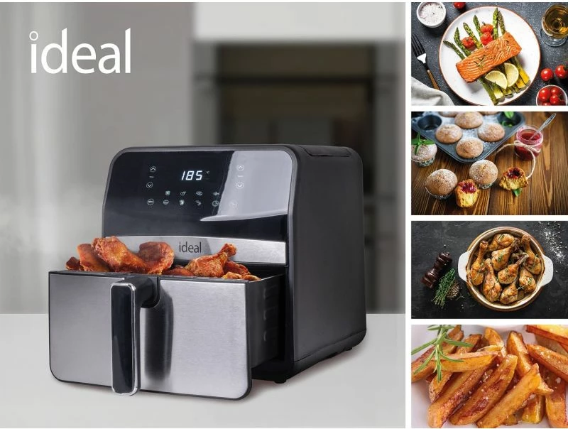 Fritozë pa vaj ELDOM IK1501, e zezë/argjendtë, 6.5 L