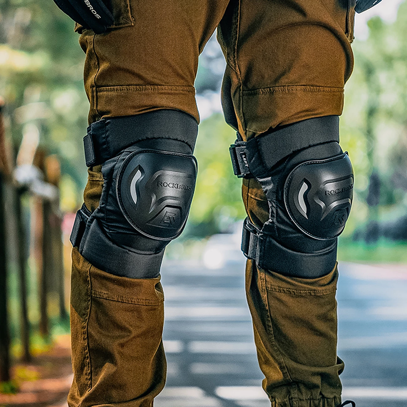 Mbrojtëse gjunjësh Rockbros 19230003001, najlon/plastik, e zezë, set