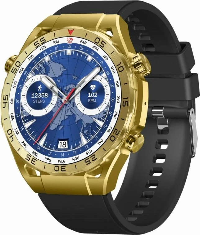 Smartwatch Gravity për meshkuj, e zezë