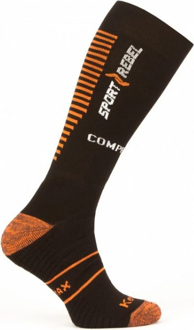 Çorape të gjata për meshkuj Inny, të zeza-portokalli