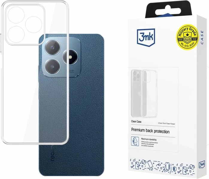 Kuti mbrojtëse për telefon 3mk Protection Clear Case për Realme C63, transparente