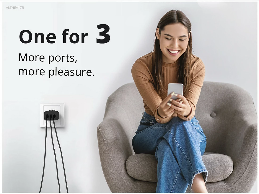 Karikues USB-C Conceptronic 67W GaN, 3 porta (2x USB-C PD, 1x USB-A QC), kabllo USB-C 1.5m, i zi