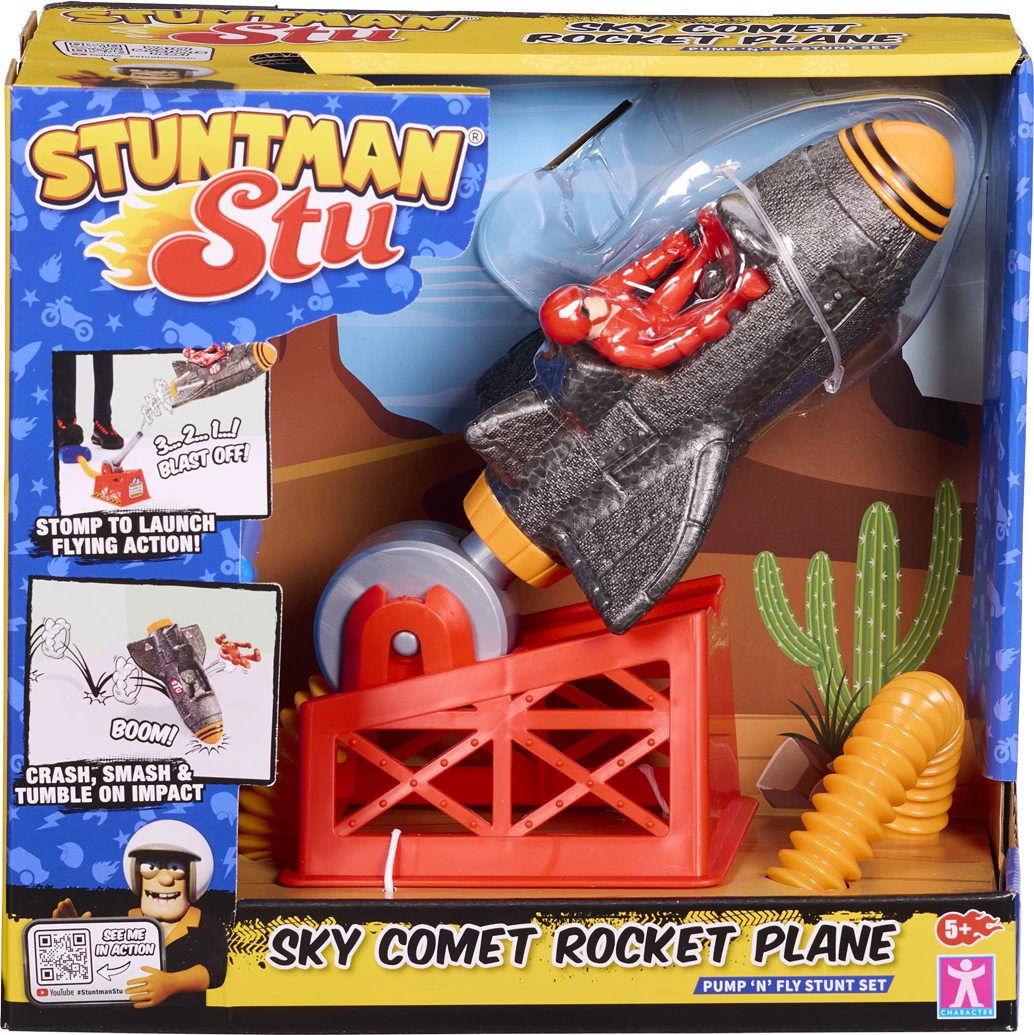 Stuntman Stu Sky Comet Rocket Plane Playset