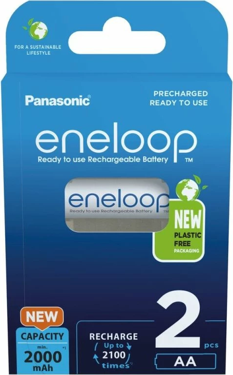 Bateria të rikarikueshme Panasonic Eneloop AA 2000mAh, 2 copë, të bardha