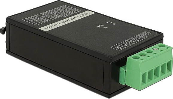 Konvertues USB në RS-422/485 DeLOCK 62501, USB 2.0, izolim galvanik, i zi/jeshil