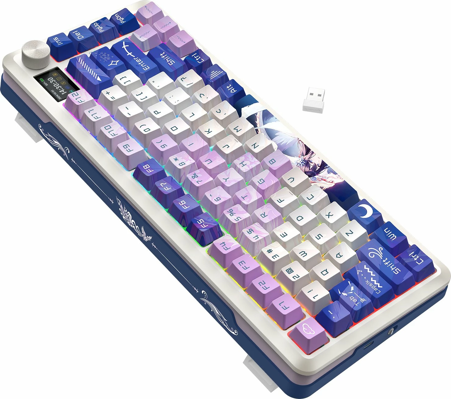 Tastierë gaming mekanike Redragon FLEKACT K708AK RGB Pro Leopard L 75% Hot-Swap USB-C/2.4G/Bluetooth, vjollcë