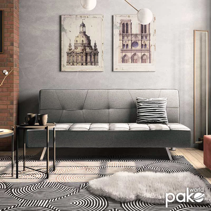 Divan shtrat 3 vendesh, ngjyrë gri, 175x83x74cm