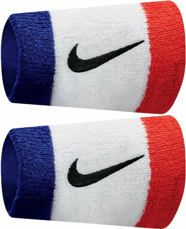 Shirit dore Nike Wide Swoosh për stërvitje, i bardhë me të kuqe dhe blu