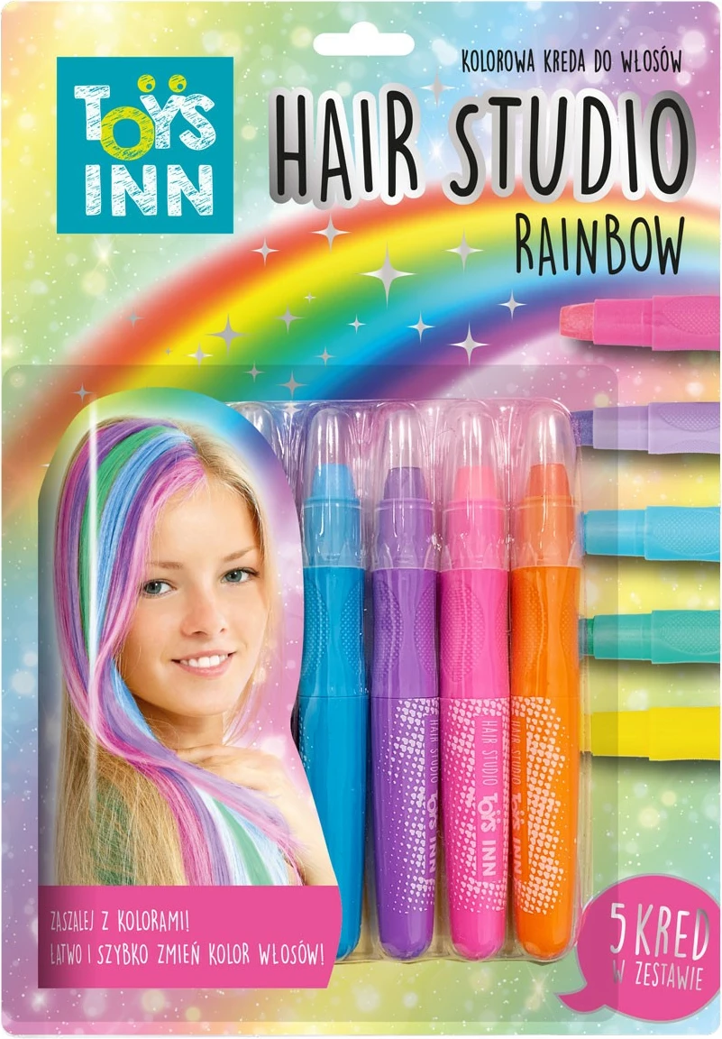 Set kreda për flokë Stnux Rainbow Hair Chalk, 5 ngjyra, për vajza