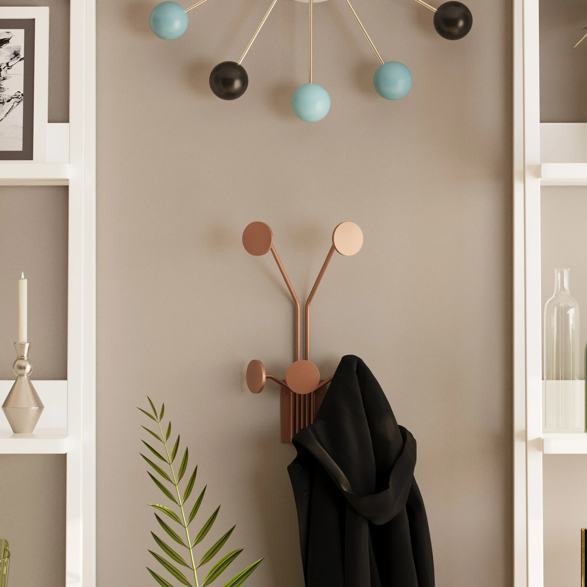 Varëse muri metalike Wallity, model gjirafë, ngjyrë bakri