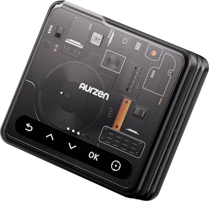 Projektor portativ i palosshëm Aurzen ZIP Cyber 720p DLP, 100 ANSI, bateri 5000 mAh, USB-C PD, i zi