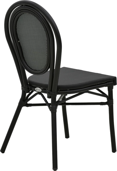 Karrige Nacia alumini e zezë-textilene e zezë 45x59x85cm