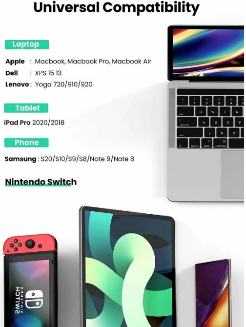 adapter rrjeti USB-C në RJ45 Gigabit UGREEN 50737 10/100/1000 Mbps, argjendtë