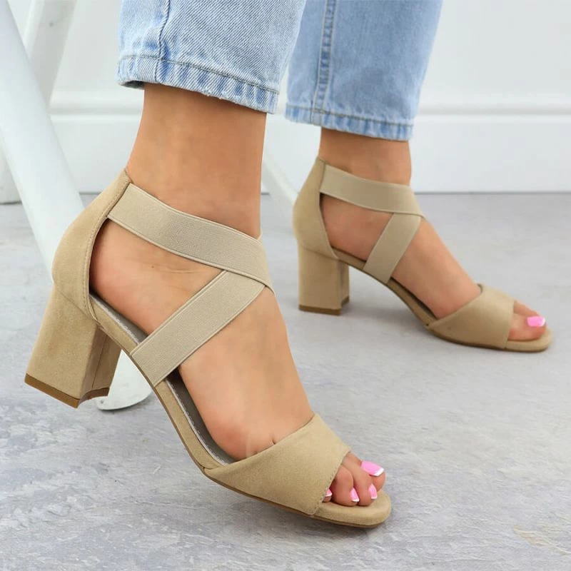 Sandale me take Filippo DS6920, bezhë