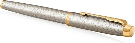 Stilolaps PARKER IM, patron, majë çeliku, ngjyrë argjendtë/artë