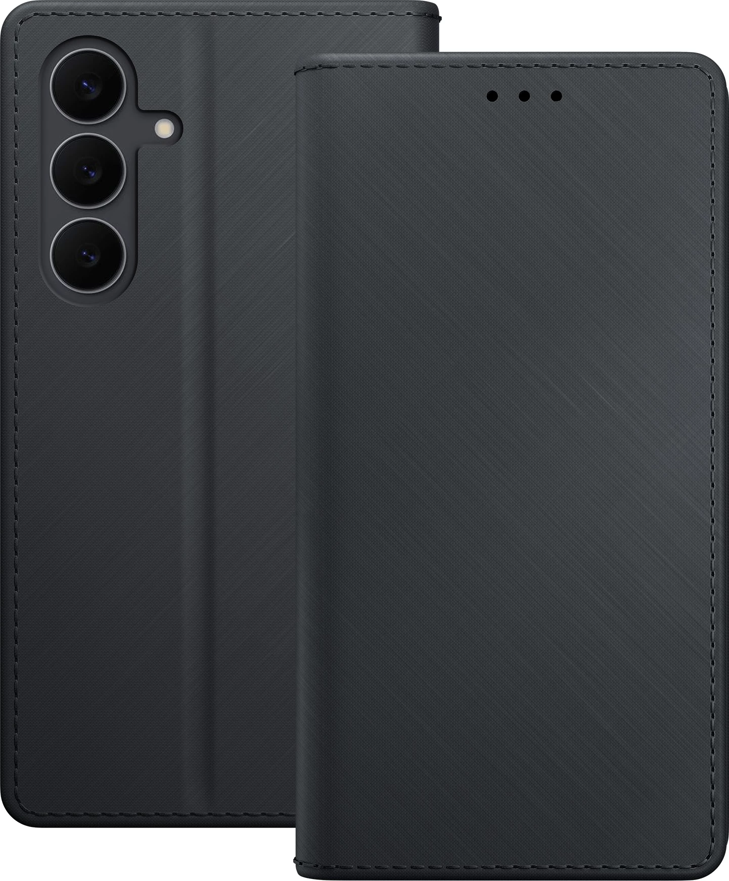 Mbështjellës 3mk Wallet Case për Samsung Galaxy S26 FE, xhepa për 3 karta, kapak magnetik, funksion stand, i zi, në kuti