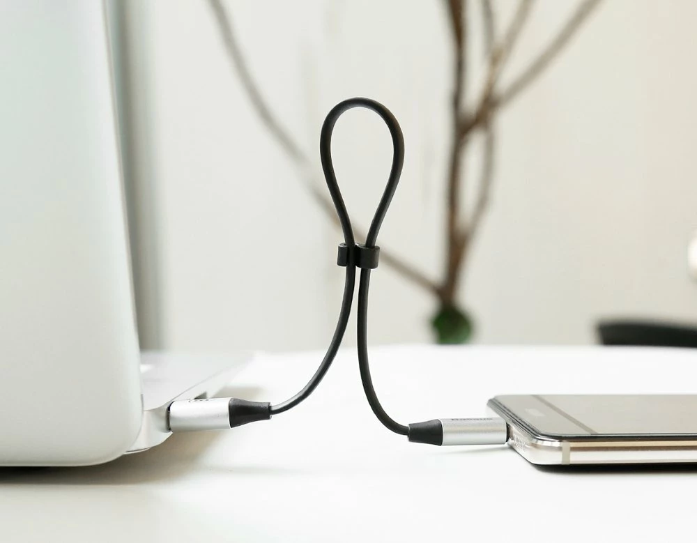 Kabllo Baseus Nimble CATMBJ-01, USB në USB-C, 0.23m, e zezë