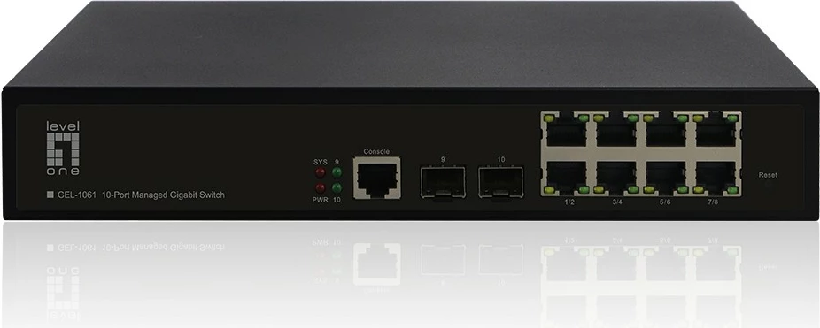 Switch LevelOne KILBY 10-Port L2 Managed Gigabit, 2 x SFP, Rack mounting