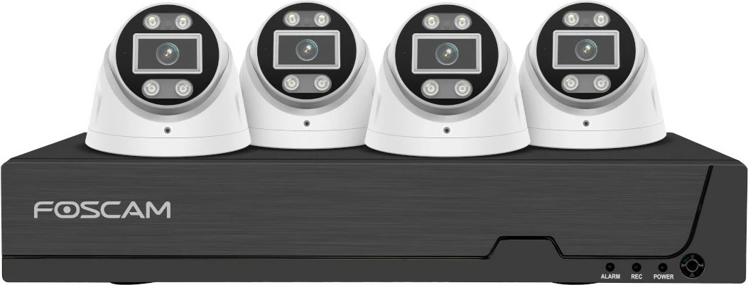 Set kamerash sigurie Foscam FN9108E-T4-2T me 4 kamera dhe recorder, 2TB, bardhë