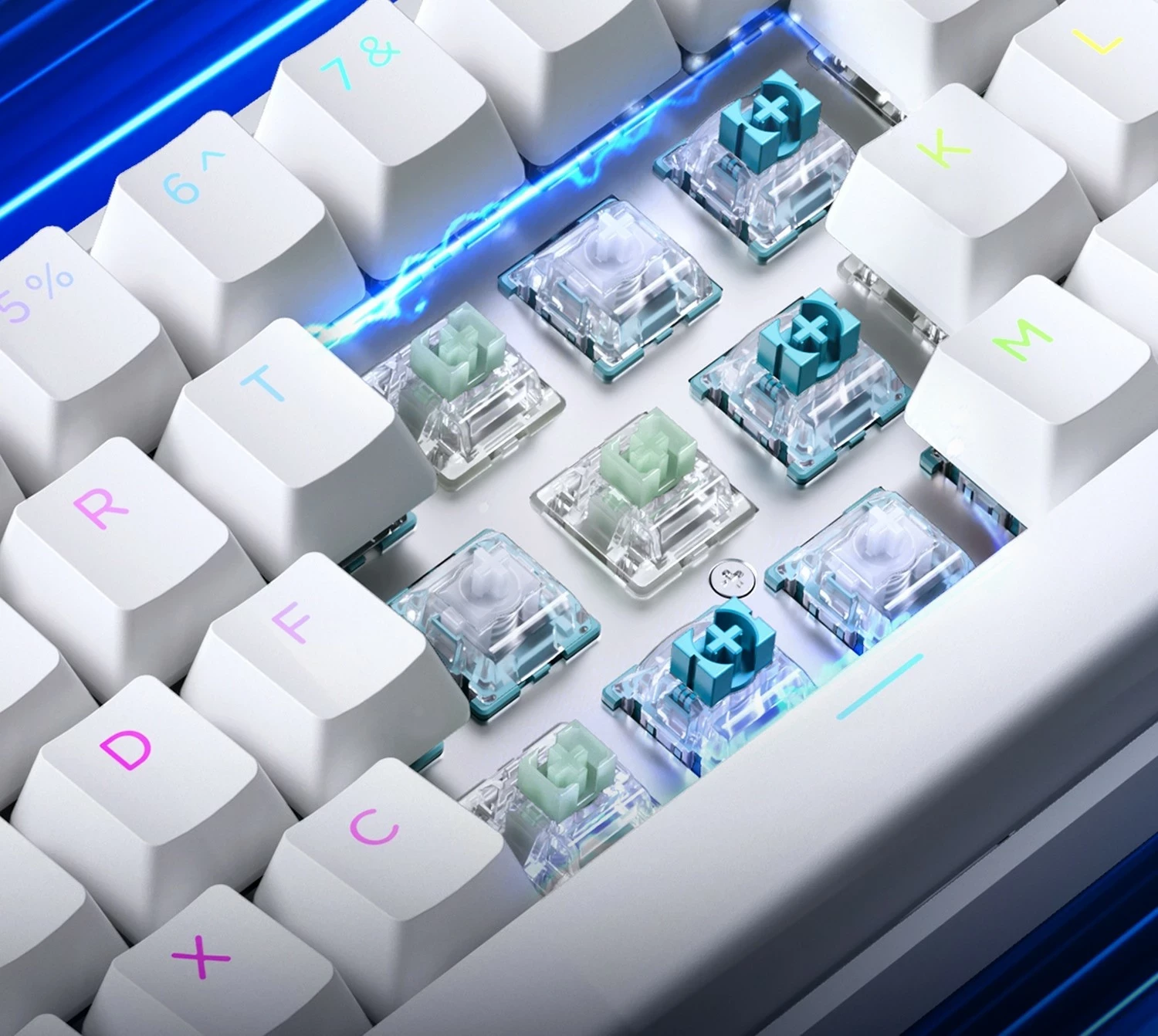 Tastierë gaming Mchose Ace 60 Pro, 60% (61 taste), RGB, USB-C, hot-swap, e bardhë