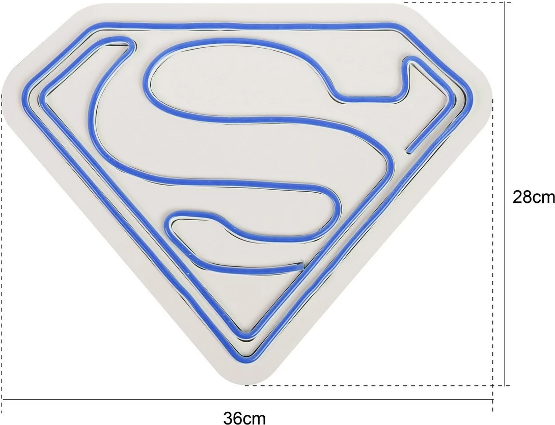 Dritë dekorative murale LED, plastikë, logo Superman, e kuqe