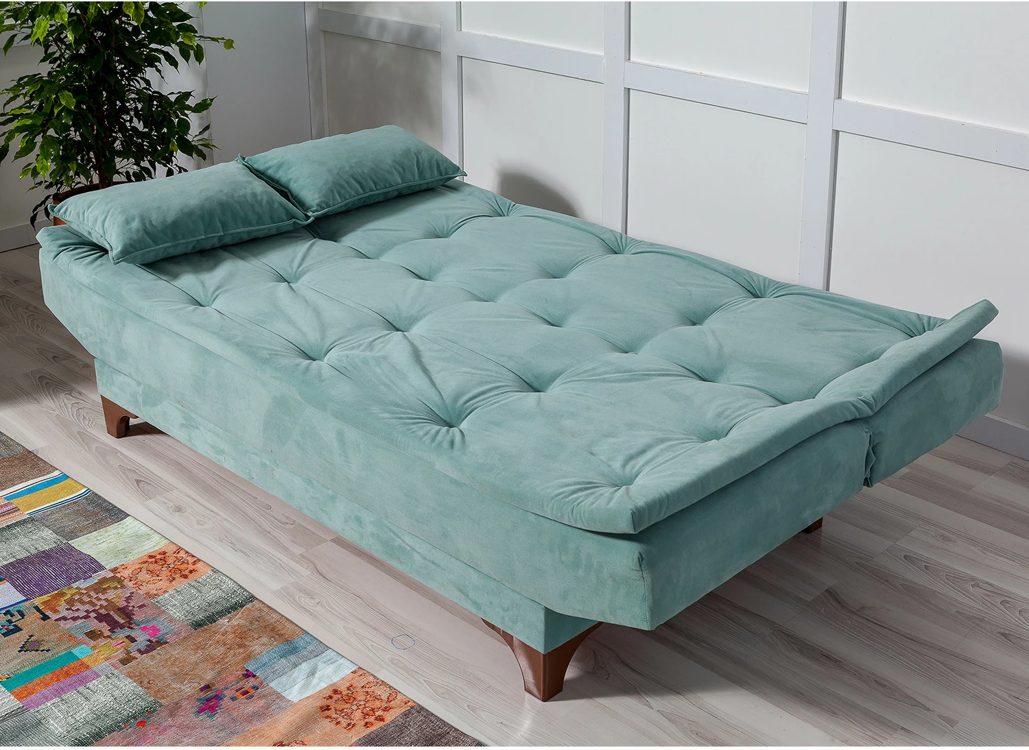 Divan-krevat 3 vendësh, Atelier del Sofa, Kelebek, ngjyrë jeshile deti