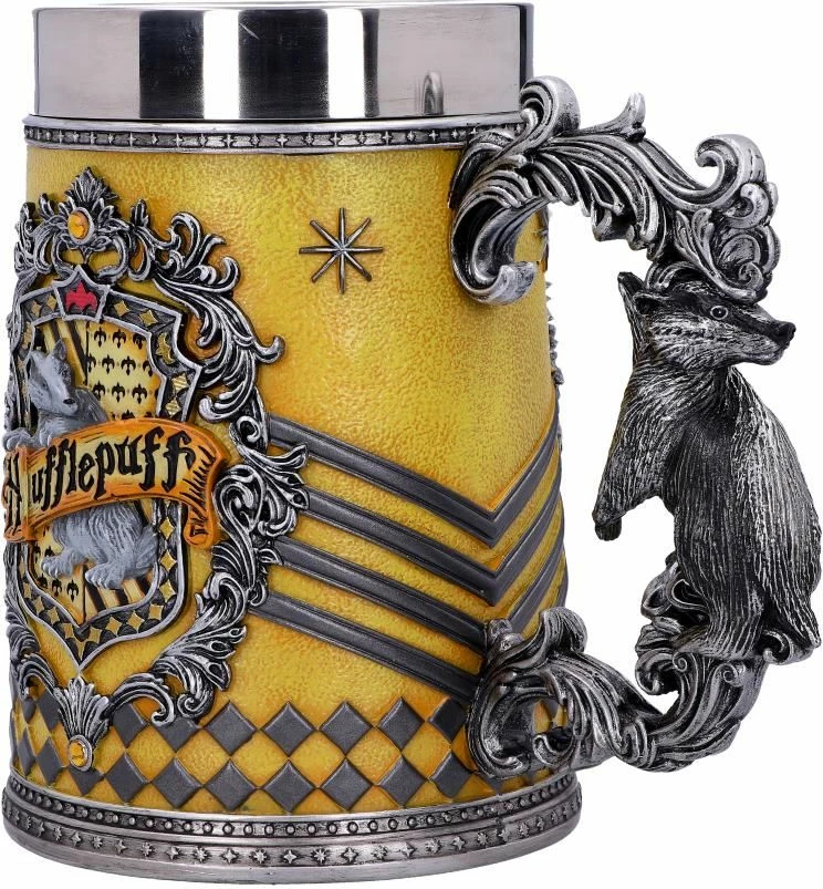 Kupë NEMESIS NOW Harry Potter Hufflepuff 600 ml, 15.5 cm, verdhë/zi