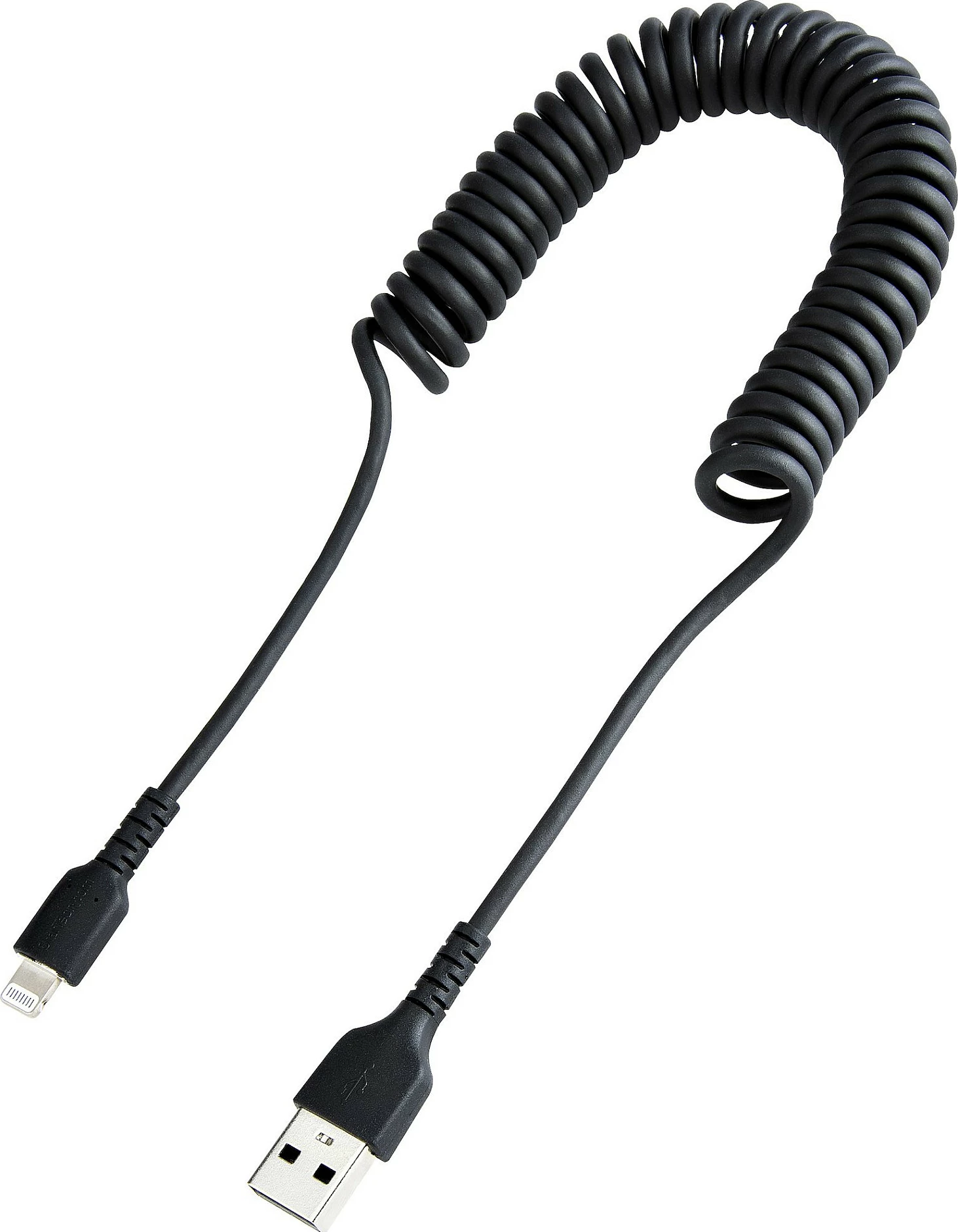 Kabllo StarTech RUSB2ALT1MBC USB-A në Lightning, 1 m, spirale, MFi, e zezë