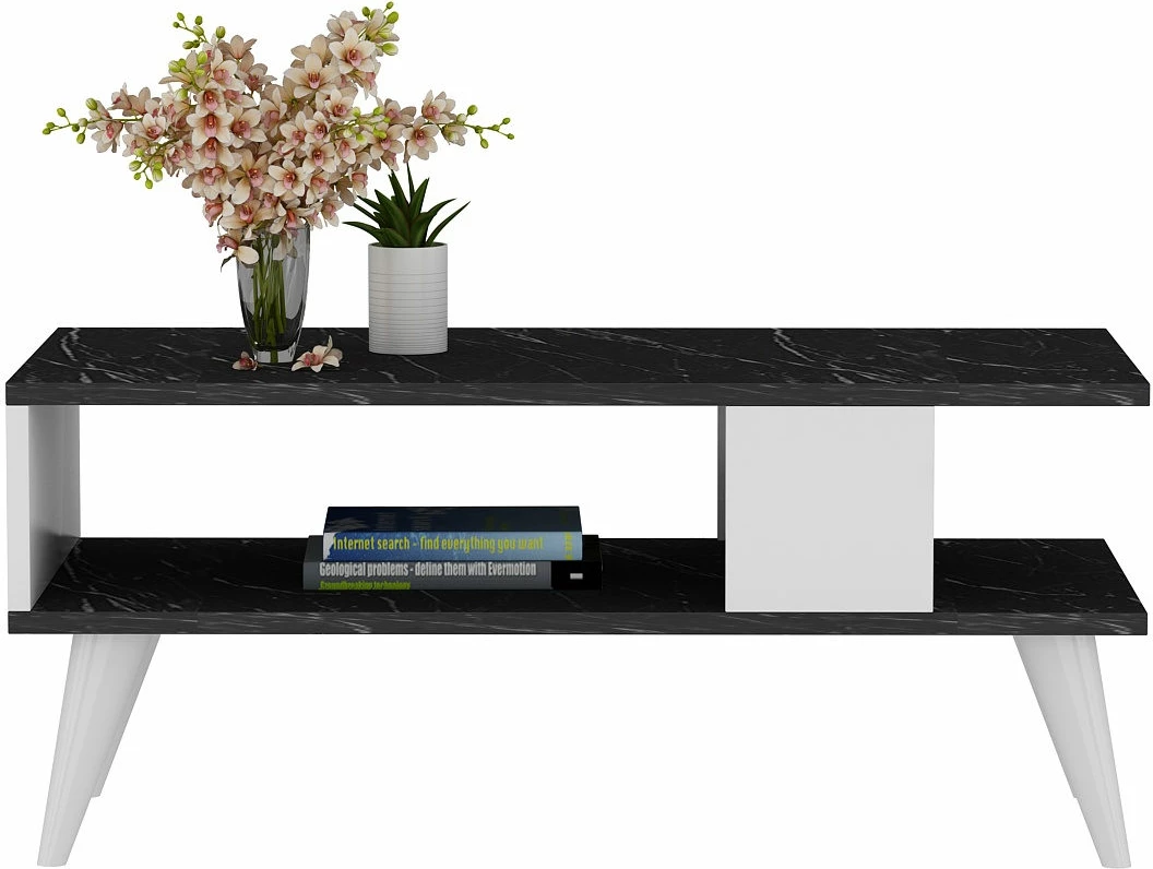 Tavolinë kafeje Hanah Home, Ayca, e zezë dhe e bardhë