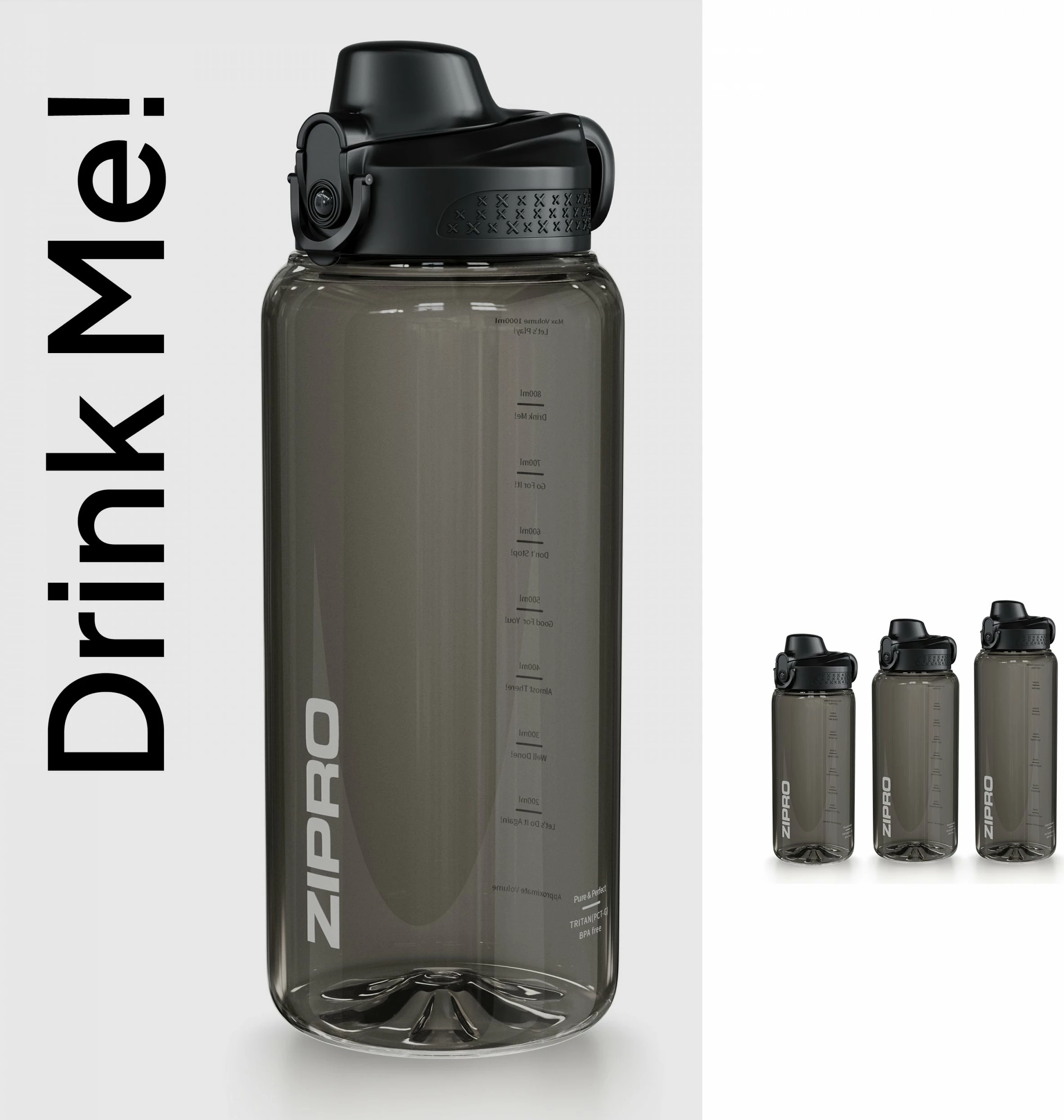 Shishe uji Zipro Tritan 1000 ml, me sitë/infuzor, BPA Free, e zezë