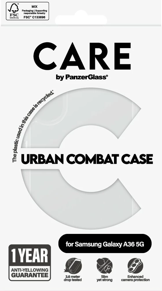 Mbështjellës PanzerGlass CARE Flagship Case, Galaxy A36 5G, transparent