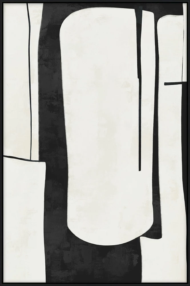 Pikturë dekorative FIELDS me kornizë, 120x80x4cm, kanavacë, ngjyrë e zezë/bezhë/dru i zi