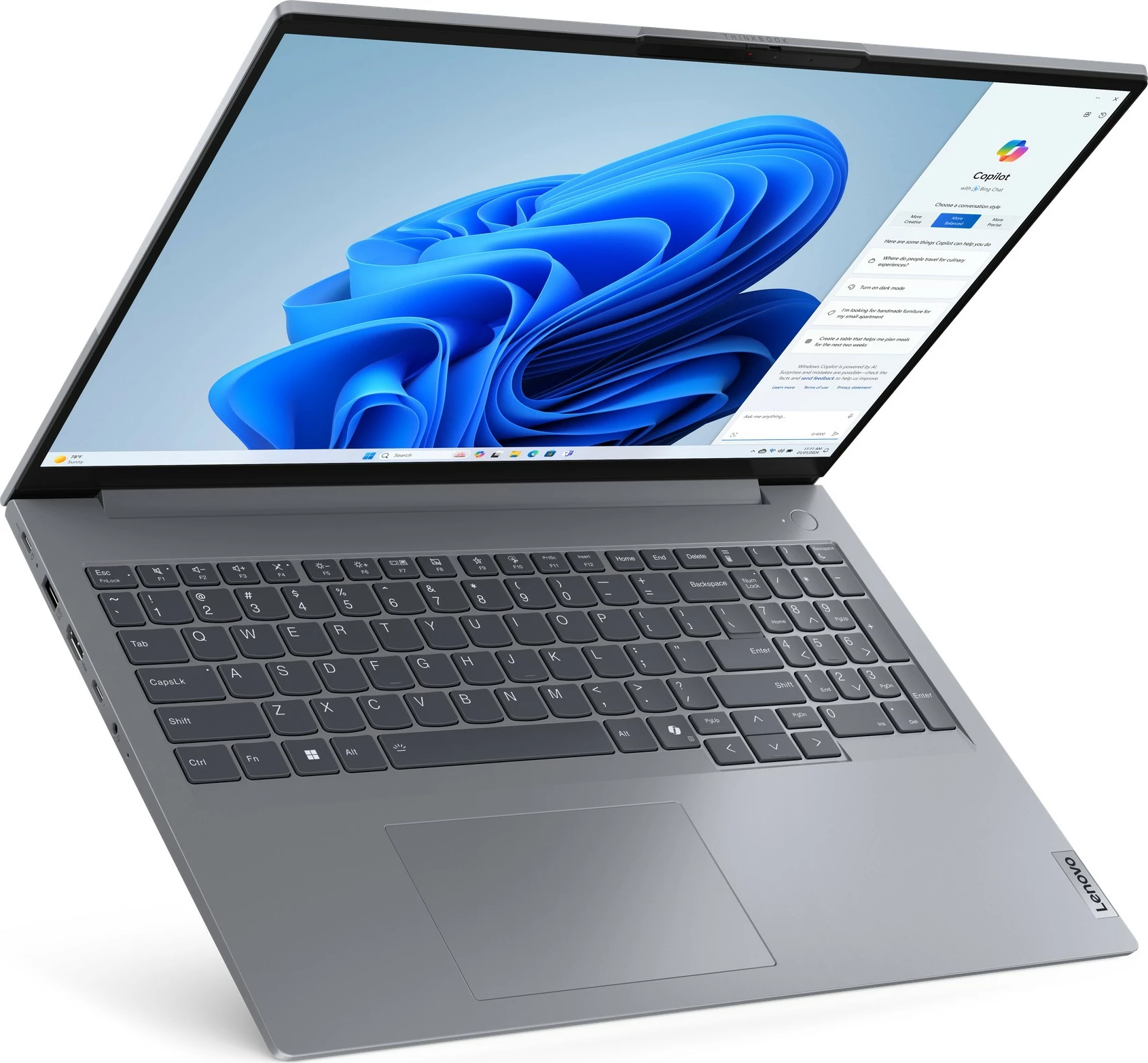 Kompjuter Lenovo ThinkBook 16 G7 IML, Intel Core Ultra 7, 32GB RAM, 1TB SSD, 16 inç, Arctic Grey