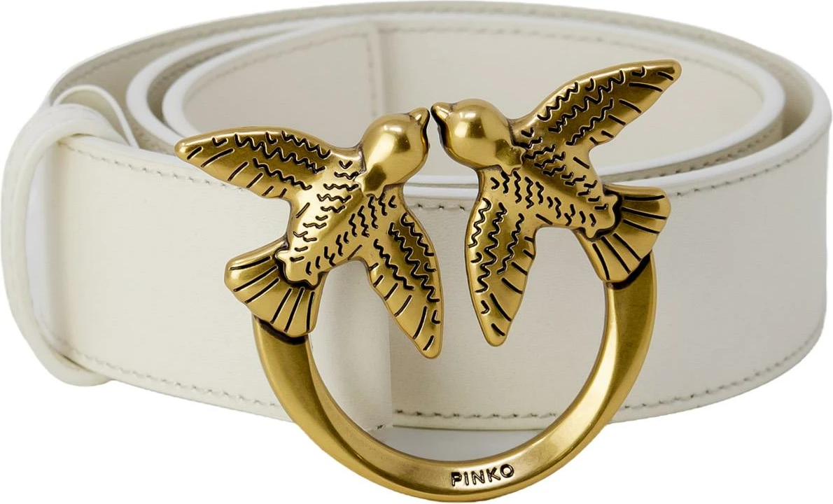 Rrip lëkure për femra Pinko Love Berry H3 Vitello Seta 100125 A0F1, krem [Madhësia: L]
