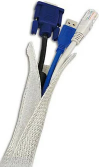 Menaxhues kabllosh LogiLink KAB0007, tub fleksibil me Velcro, 1.8 m, Ø32 mm, i hirtë