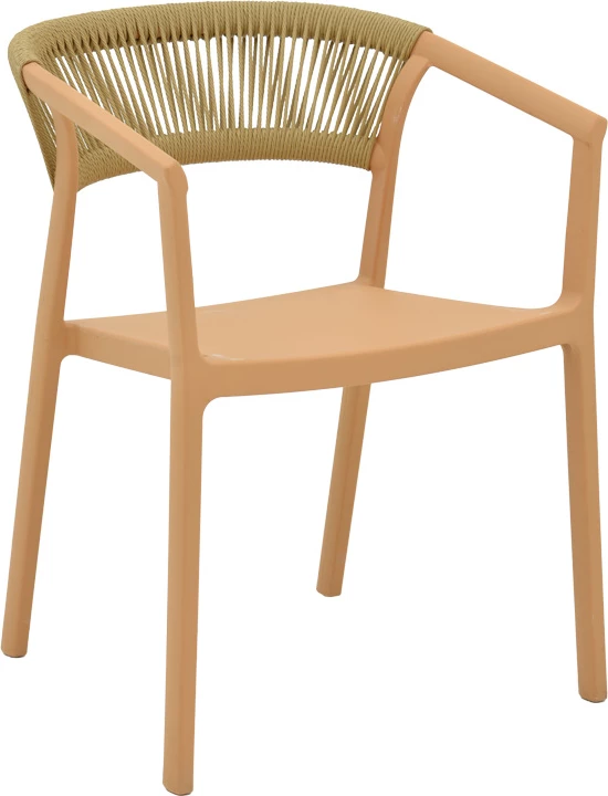 Karrige Sillia, e grumbullueshme, ngjyrë kapuçino me ratan bezhë, 55x52x74.5cm