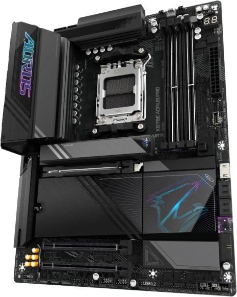 Pllakë amë GIGABYTE X870E AORUS PRO, AM5, ATX, DDR5 deri 256GB, USB4, WiFi 7, 2.5GbE, e zezë