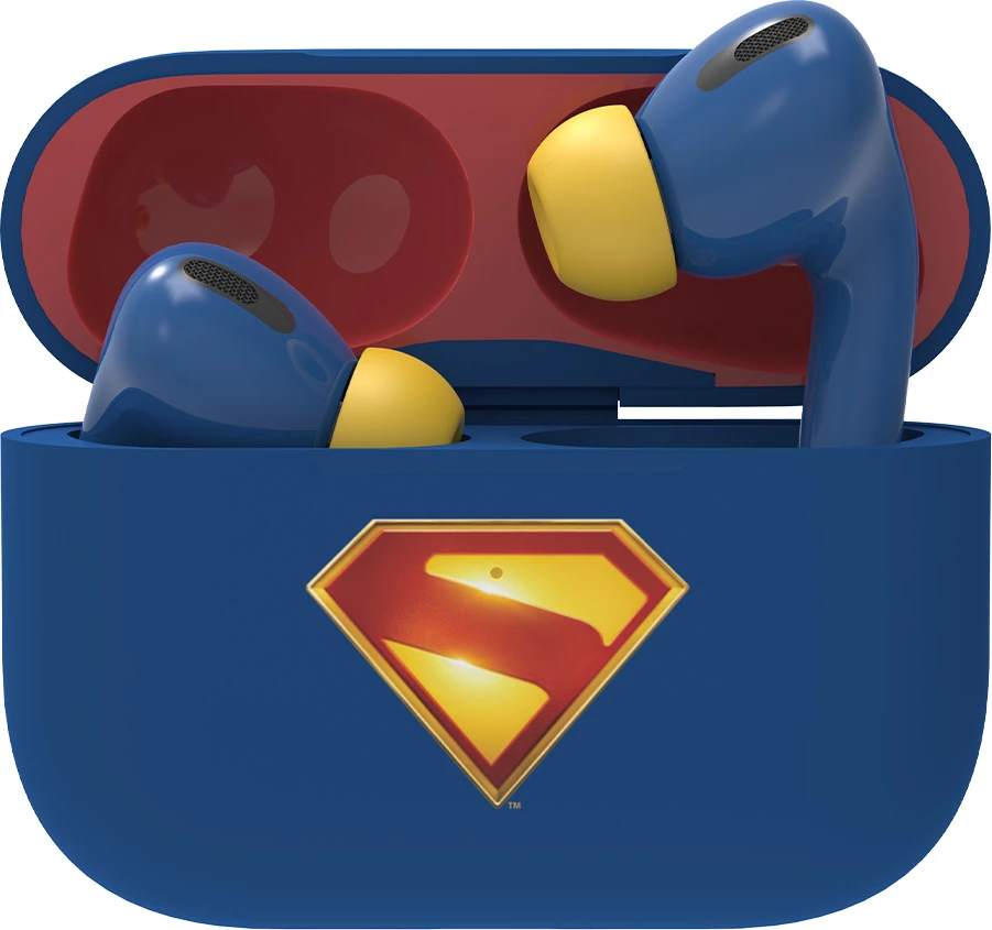 Kufje Moye Superman True Wireless (TWS) Bluetooth 5.4, me kuti karikimi USB-C, blu