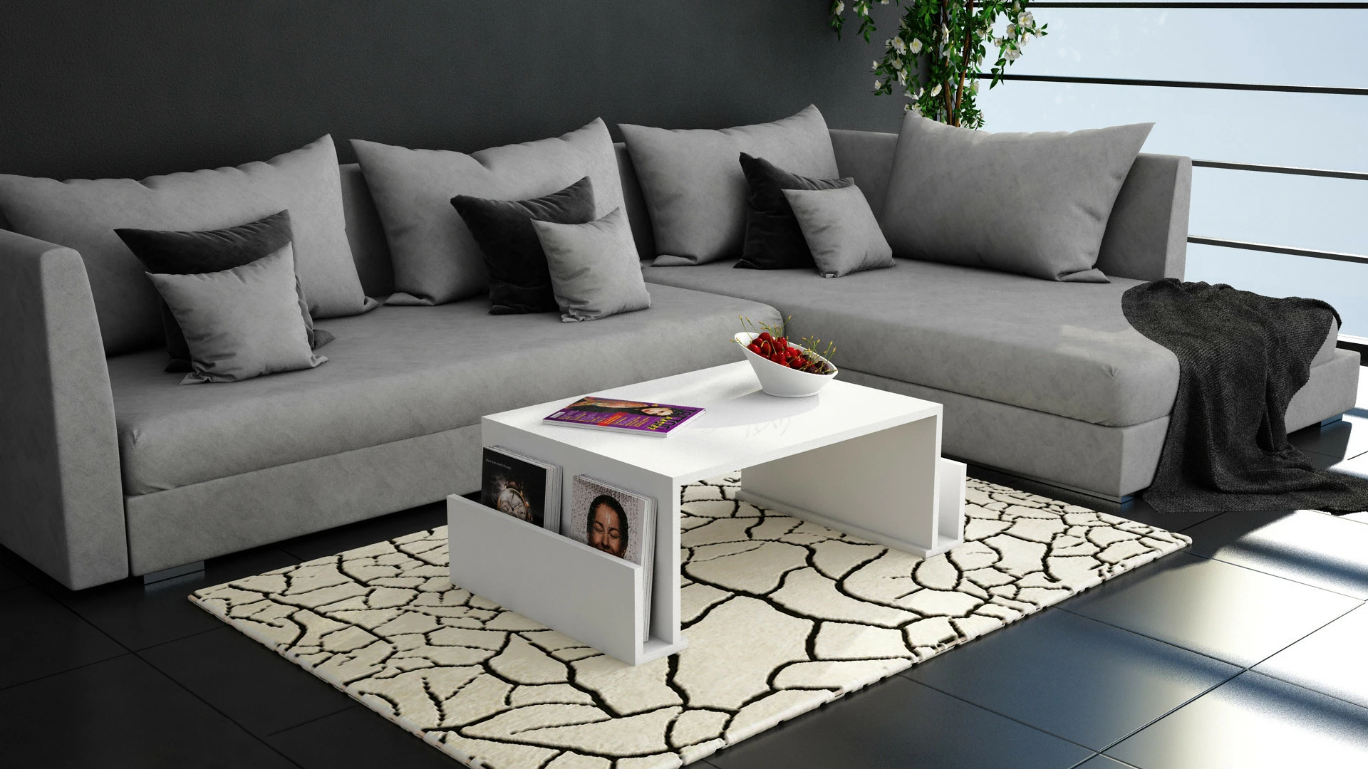 Tavolinë kafeje Hanah Home, Magazin, e bardhë