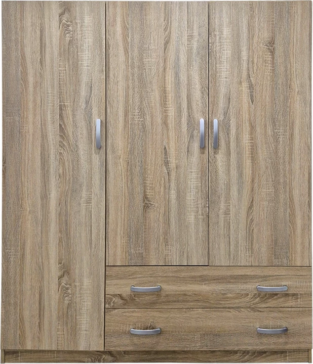 Dollap me tre dyer dhe dy sirtarë, ngjyrë sonoma, Alvia, 150x51x180cm