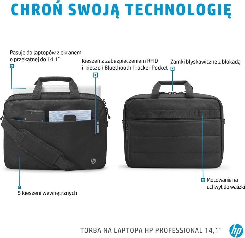 Çantë për laptop HP Professional, 14.1 inç, e zezë