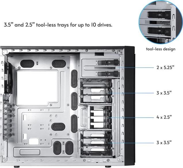 Kasë CHIEFTEC BW-01B-OP ATX/mATX/mini-ITX, USB-C, pa furnizues, e zezë