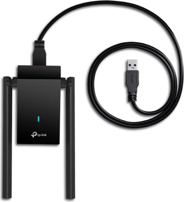 Adapter Wi‑Fi USB, TP-Link Archer TX20U Plus, Wi‑Fi 6 AX1800 dual-band, USB 3.0, antena të rregullueshme, kabllo 1 m, WPA3, Windows 11/10, e zezë