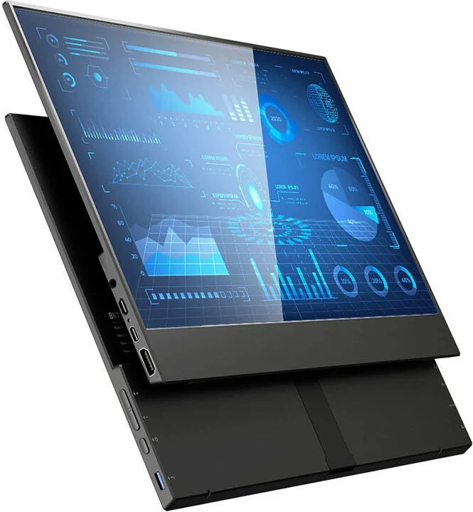 Monitor portativ BlitzWolf PCM3-AIR, 14", FHD 1080p, HDR, me altoparlantë, i zi