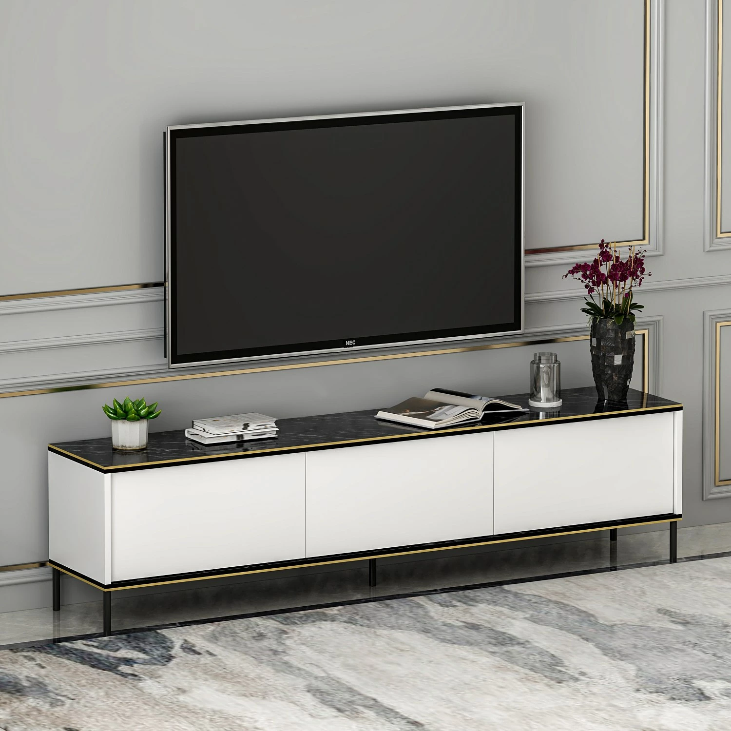 Komodë TV Hanah Home, Imaj - e bardhë